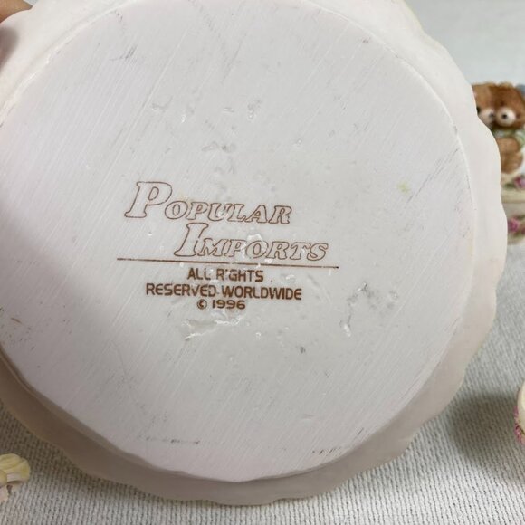 1996 Popular Imports Resin Tea Set Lot • Happy Anniversary Plate & Pieces - Picture 3 of 9